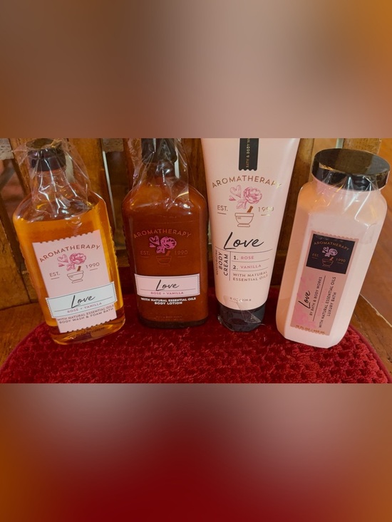 Bath & Body Works Other - Bath & Body Works Love Rose + Vanilla 4-piece Body Set HTF Scent!!